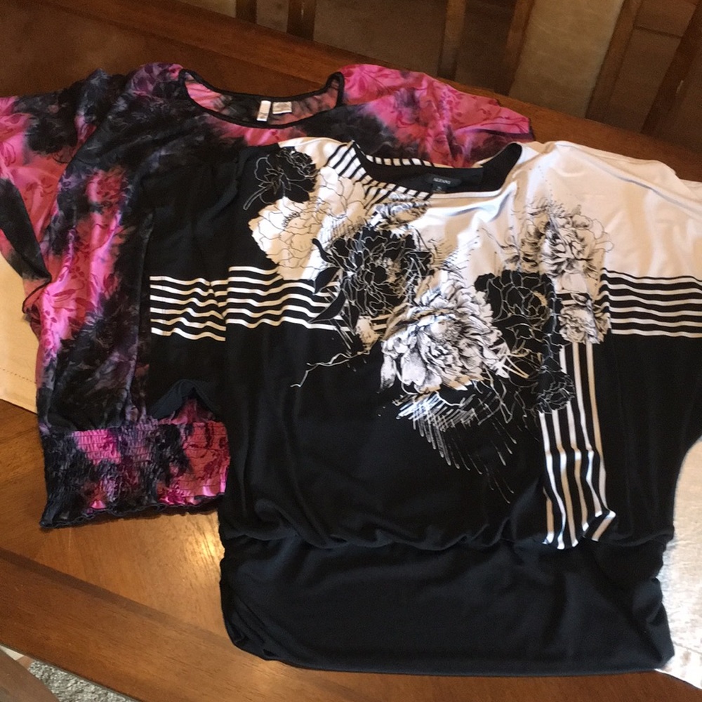 Ladies 2 Pk Blouses with Gathered Waist Sz XL